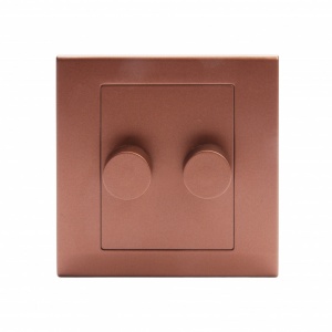Simplicity Intelligent LED Dimmer Switch 2 Gang 2 Way Copper / Bronze